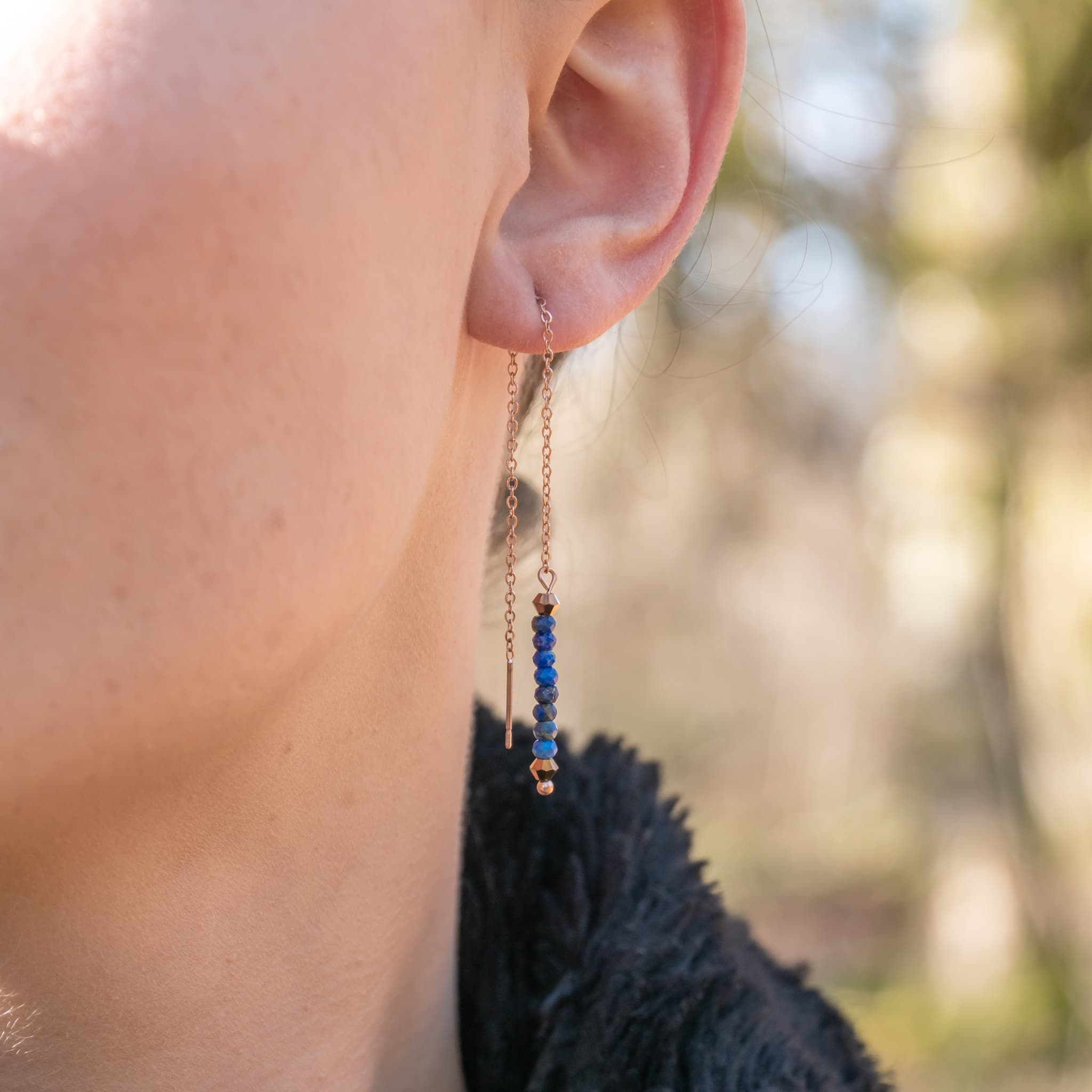 Boucles d'oreilles LUMIA en pierres Lapis-lazuli - SLOYA